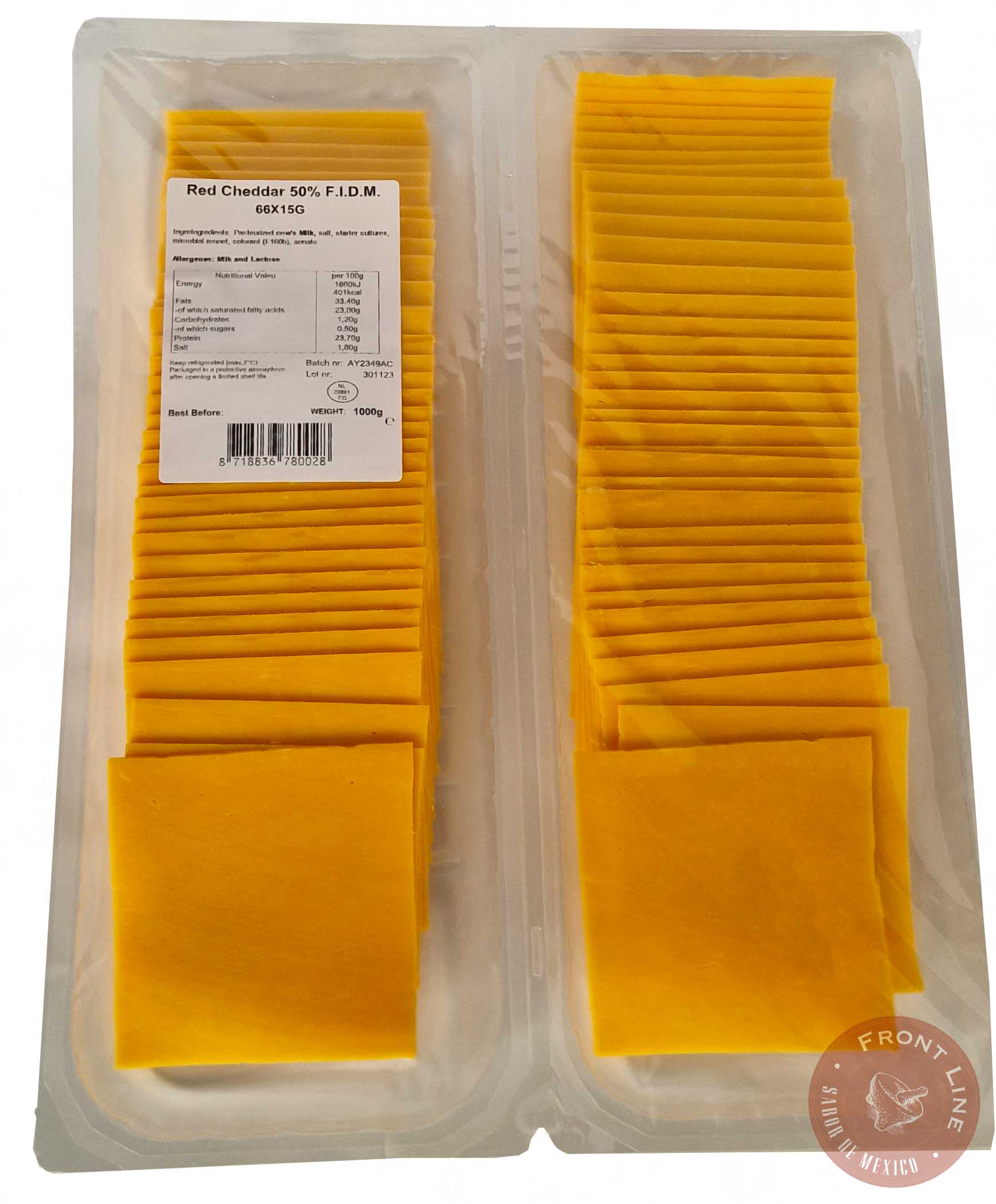 Cheddar RED Plátky 1kg - expirace 14.11.2024